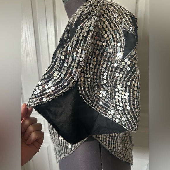 Vintage sequins 100% pure silk top - Picture 10 of 12